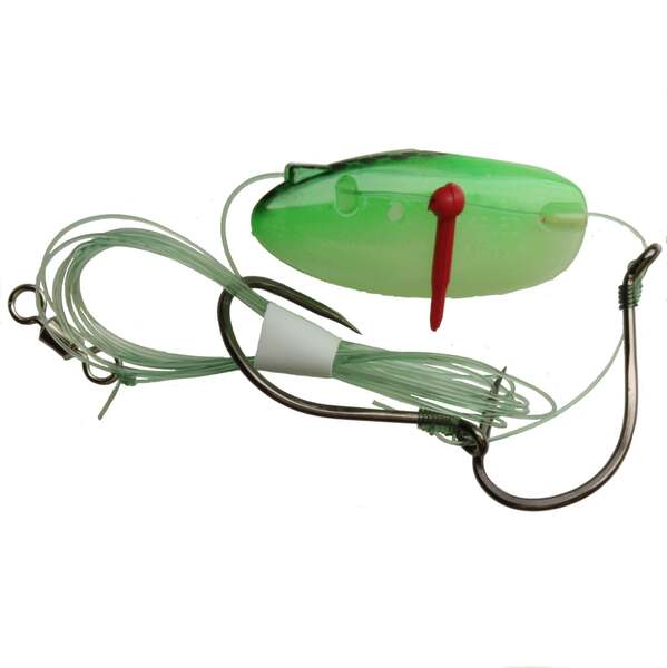 Krippled Anchovy Barbless Tandem, #632-Green/Black Scale on Glow