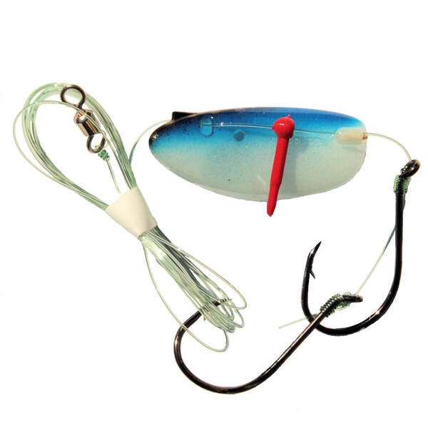 Krippled Anchovy Barbed Tandem, #605-Dark Blue Scale on Glow