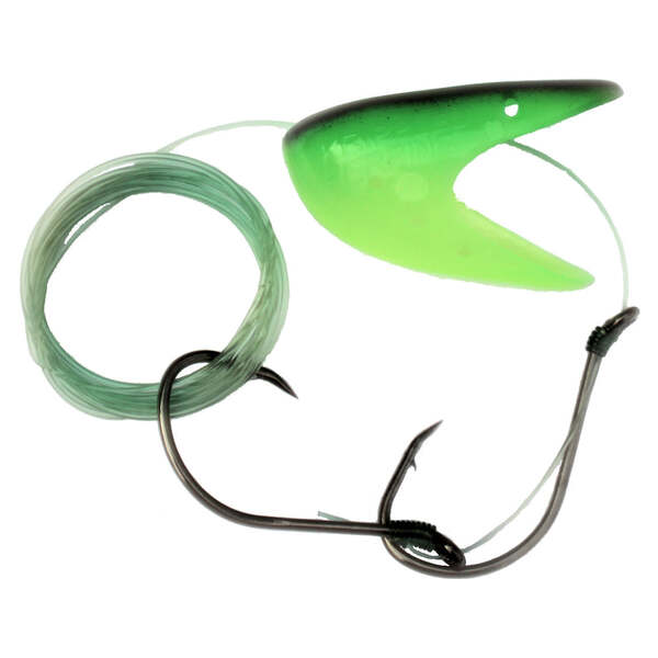 Krippled Herring #1 Barbed Tandem, #250-Green and Black on Chartreuse Glow