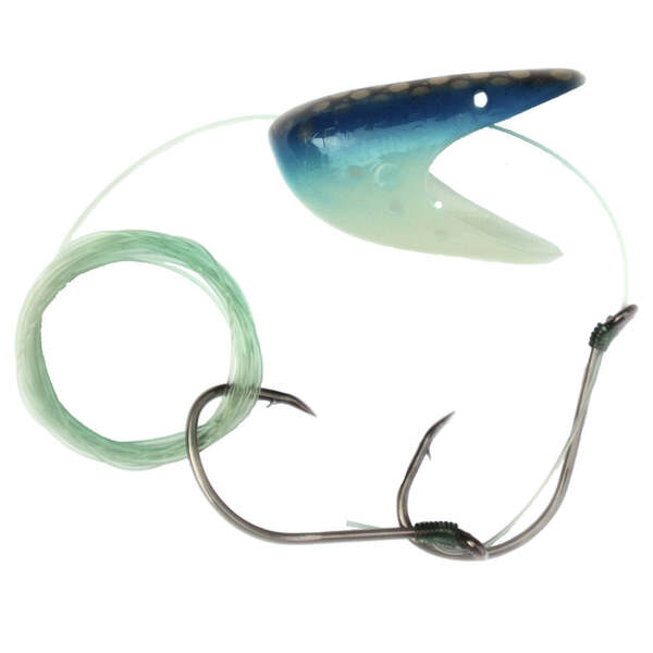 Krippled Herring #1 Barbed Tandem, #605-Dark Blue Scale on Glow